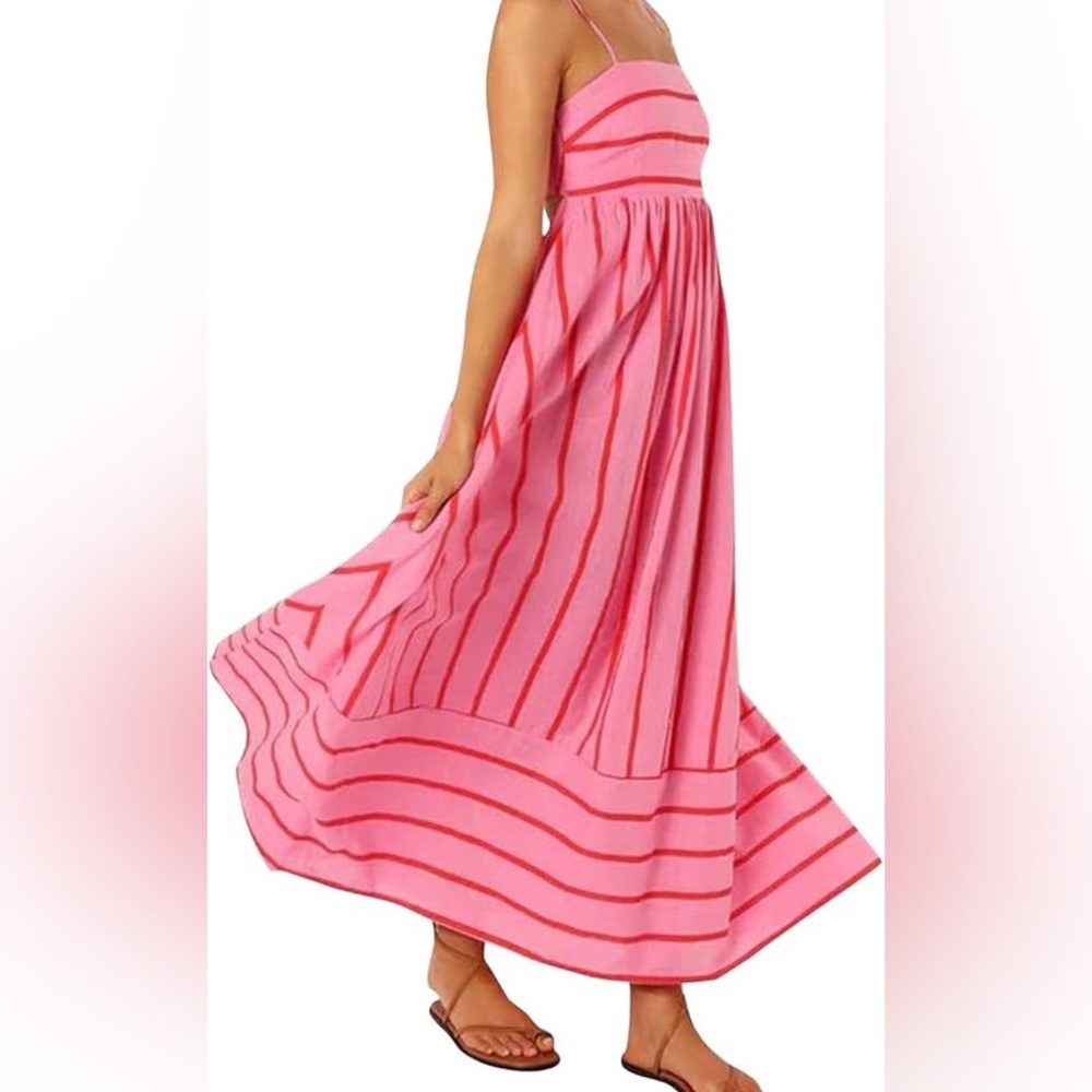 Pink Striped Maxi Dress